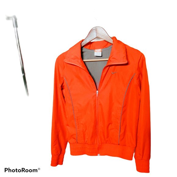Nike Orange Mesh Lined Swoosh Full Zip Windbreaker - Picture 3 of 5